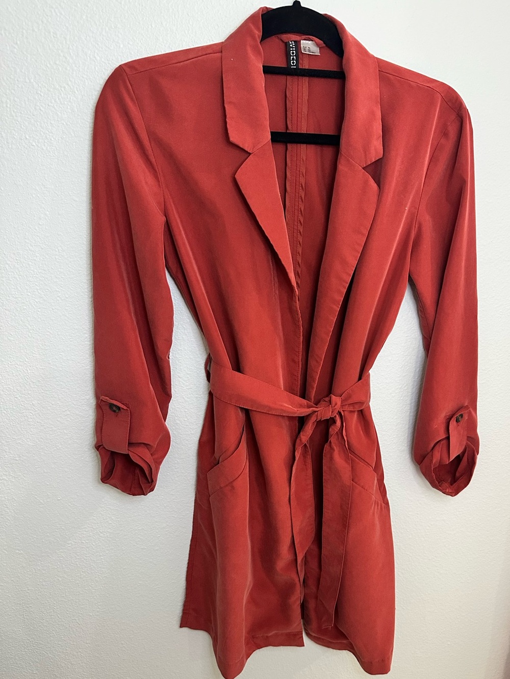Coral Tie-Belt Robe Jacket